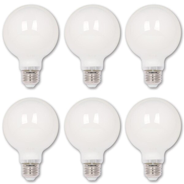 Westinghouse Bulb LED Dimmable 5.5W 120V G25 Glassobe Filament 2700K Clear E26 Med Base, 6PK 5017220 - main